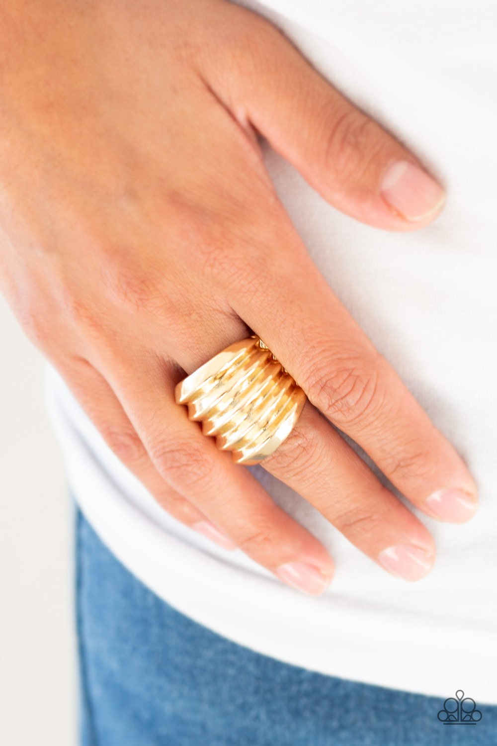 Hit Em Where It Hurts-gold-Paparazzi ring