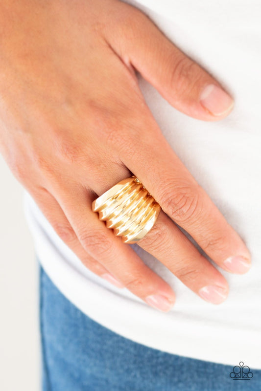 Hit Em Where It Hurts-gold-Paparazzi ring