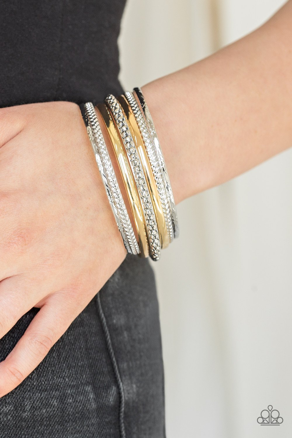Hit the STACK - brass - Paparazzi bracelets