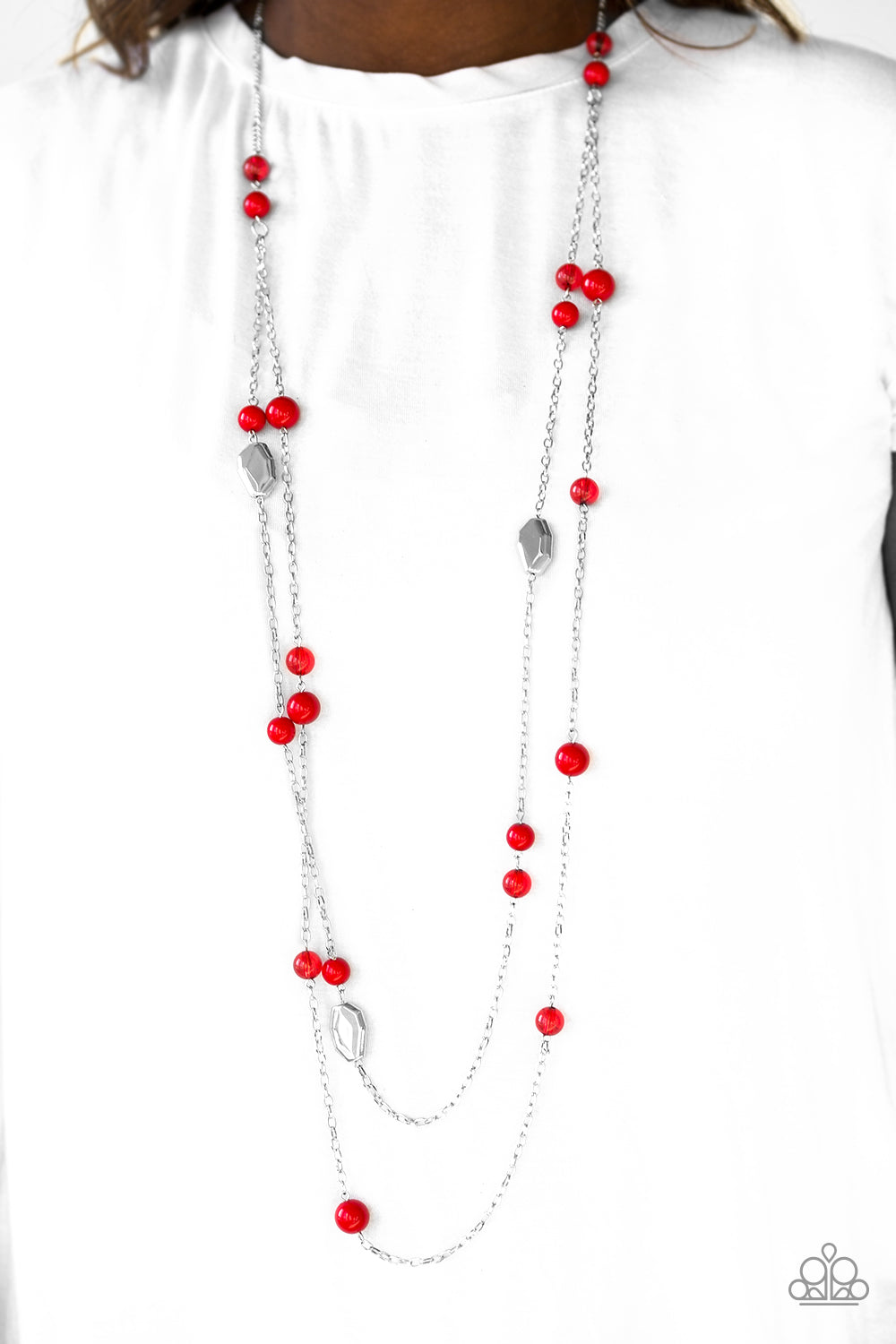 Hitting A Glow Point - red - Paparazzi necklace