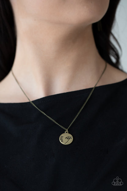 Hold On To Hope - brass - Paparazzi necklace