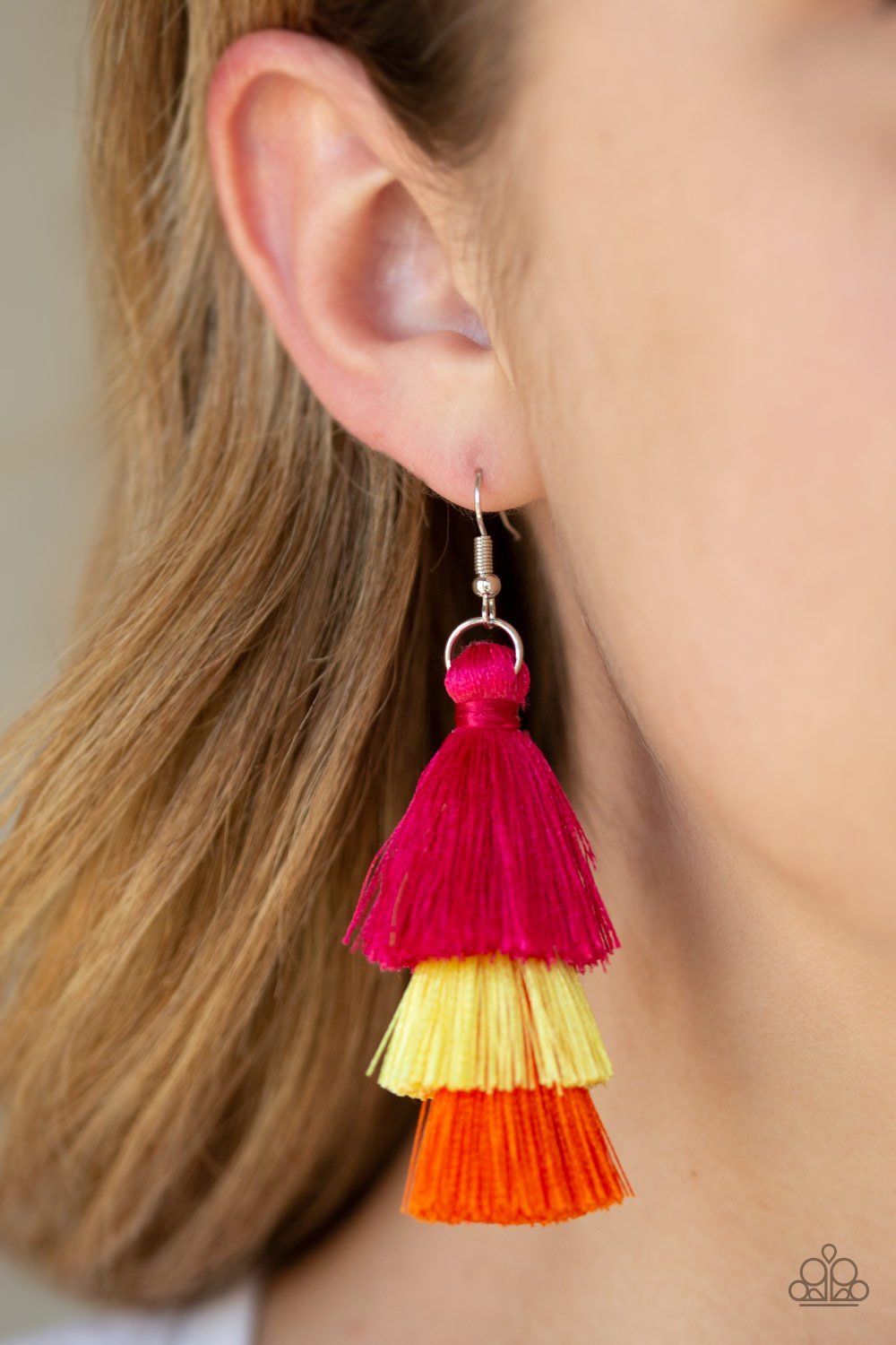 Hold On To Your Tassel-multi-Paparazzi earrings