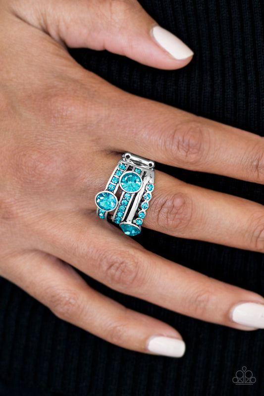 Hollywood Glamour - blue - Paparazzi ring