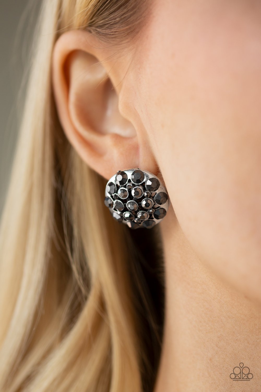 Hollywood Drama-silver-Paparazzi earrings