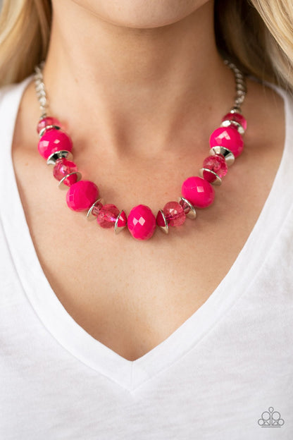 Hollywood Gossip - pink - Paparazzi necklace