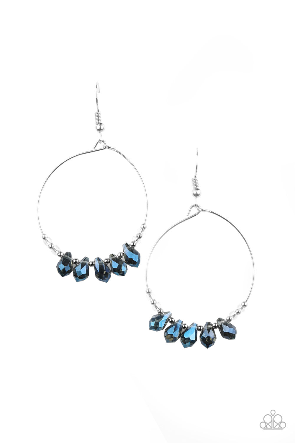 Holographic Hoops - blue - Paparazzi earrings