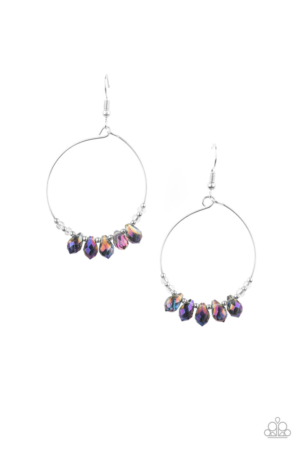 Holographic Hoops - purple - Paparazzi earrings
