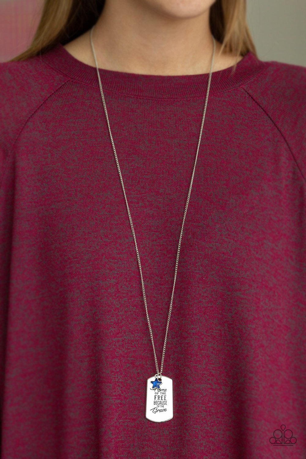 Home of the Free-blue-Paparazzi necklace