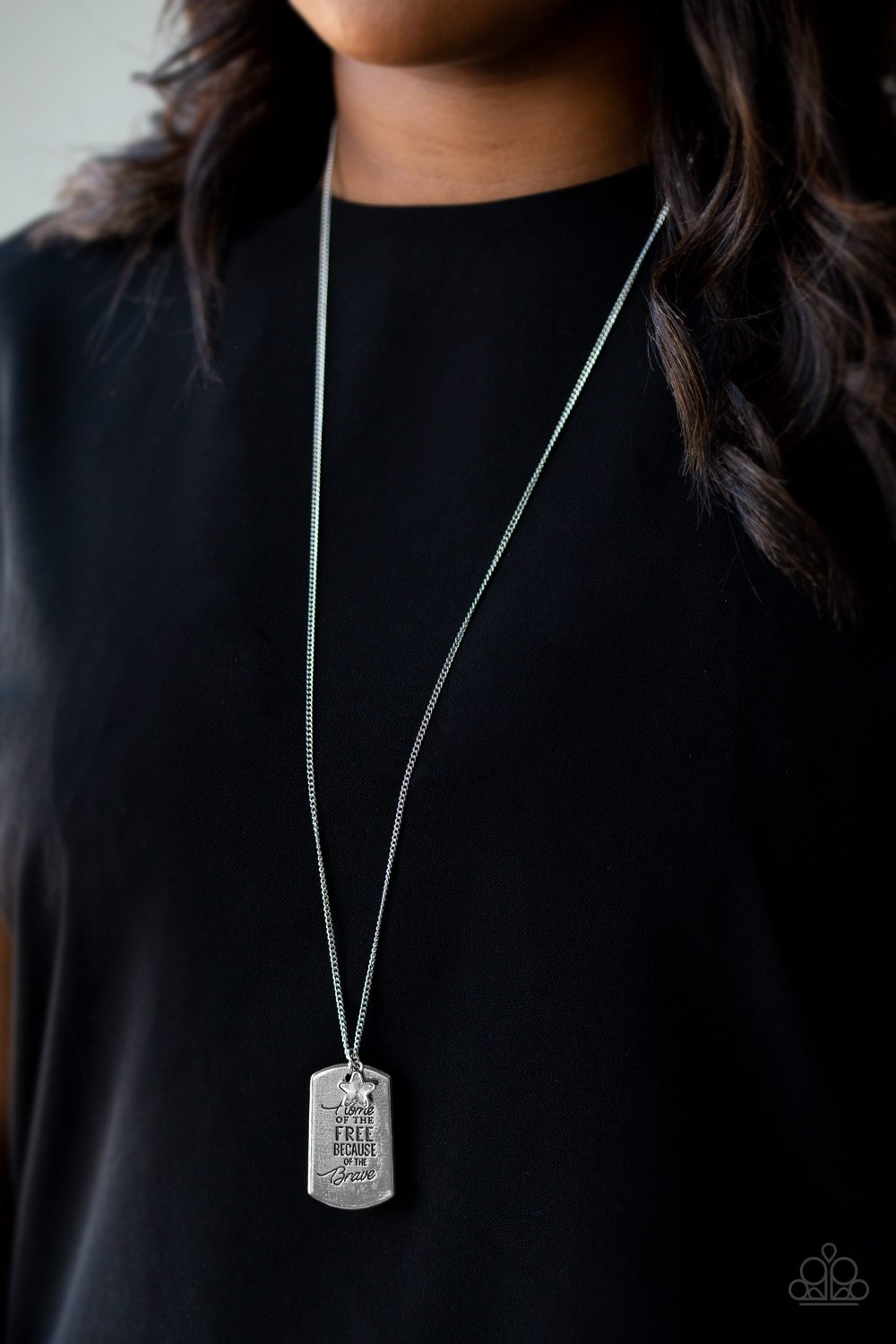 Home of the Free-white-Paparazzi necklace