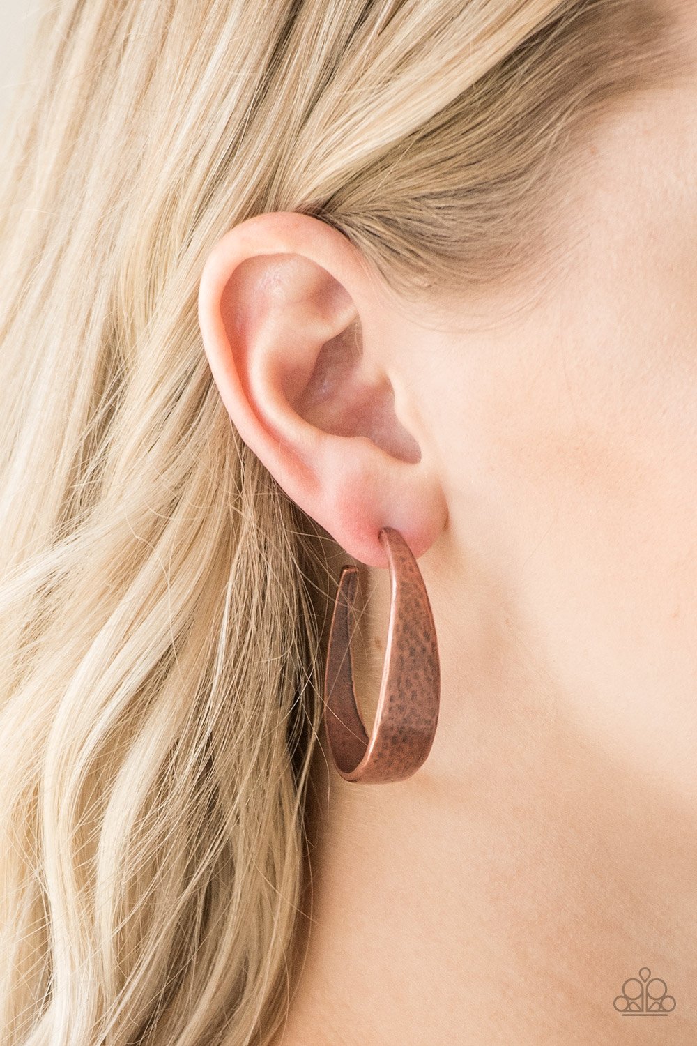 Hoop and Holler - copper - Paparazzi earrings