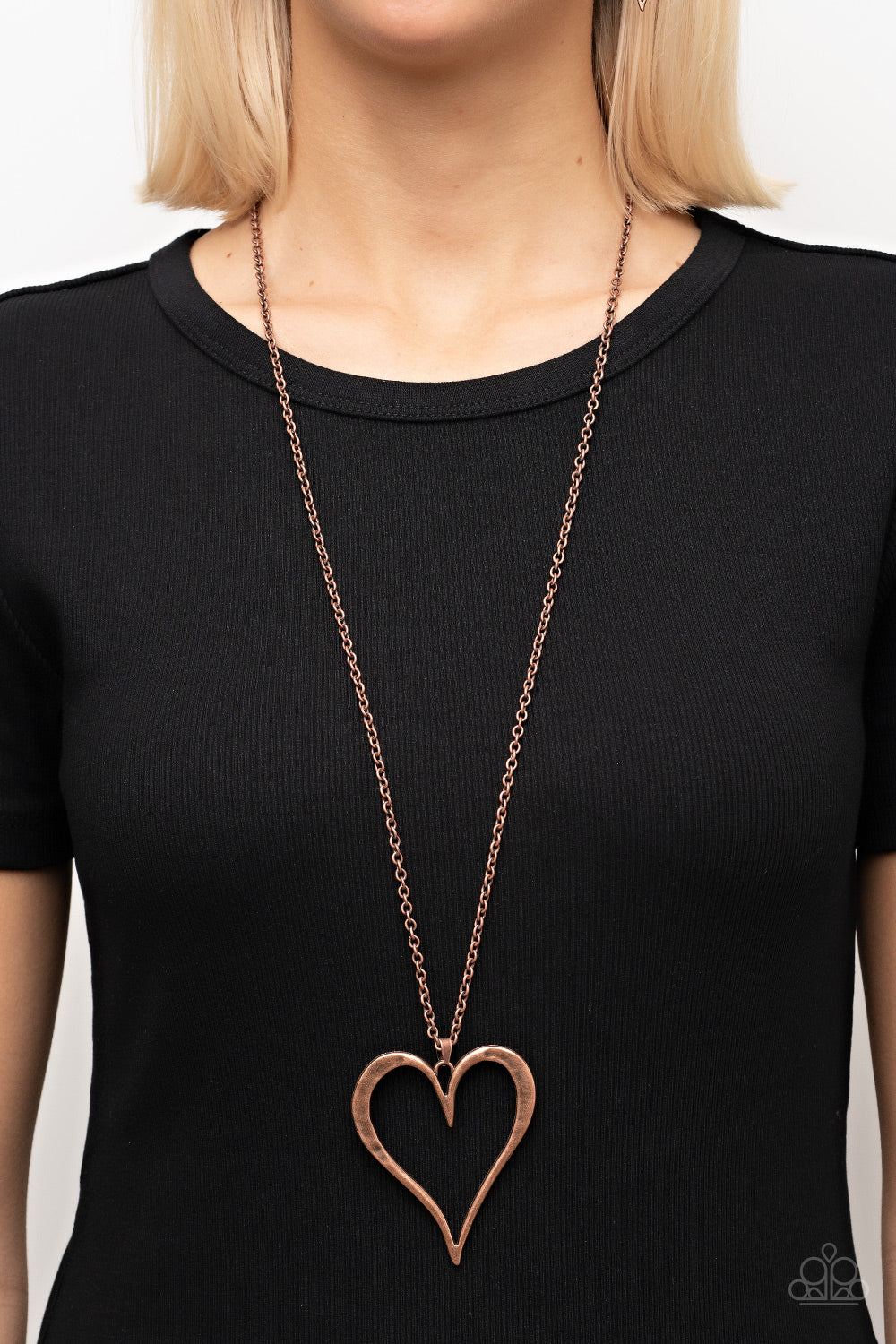 Hopelessly In Love - copper - Paparazzi necklace