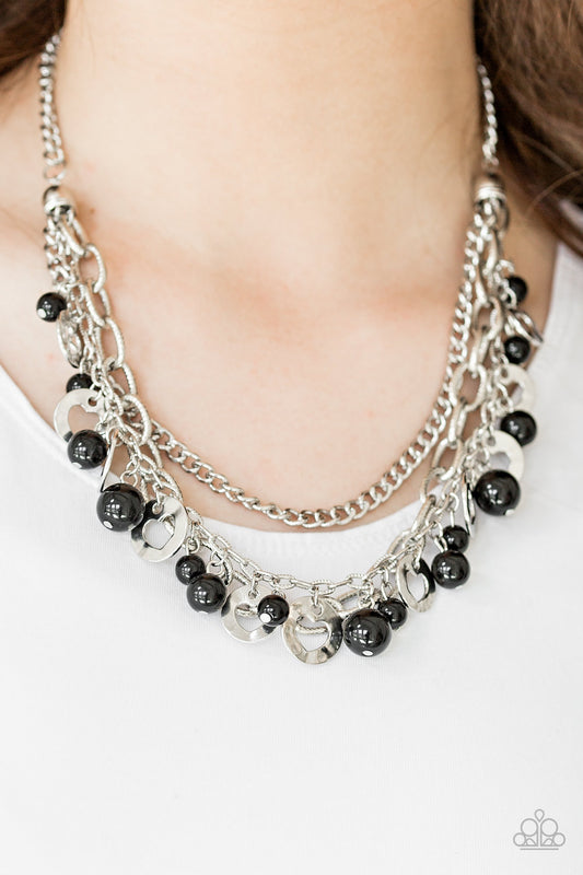 Hoppin Hearts - black - Paparazzi necklace