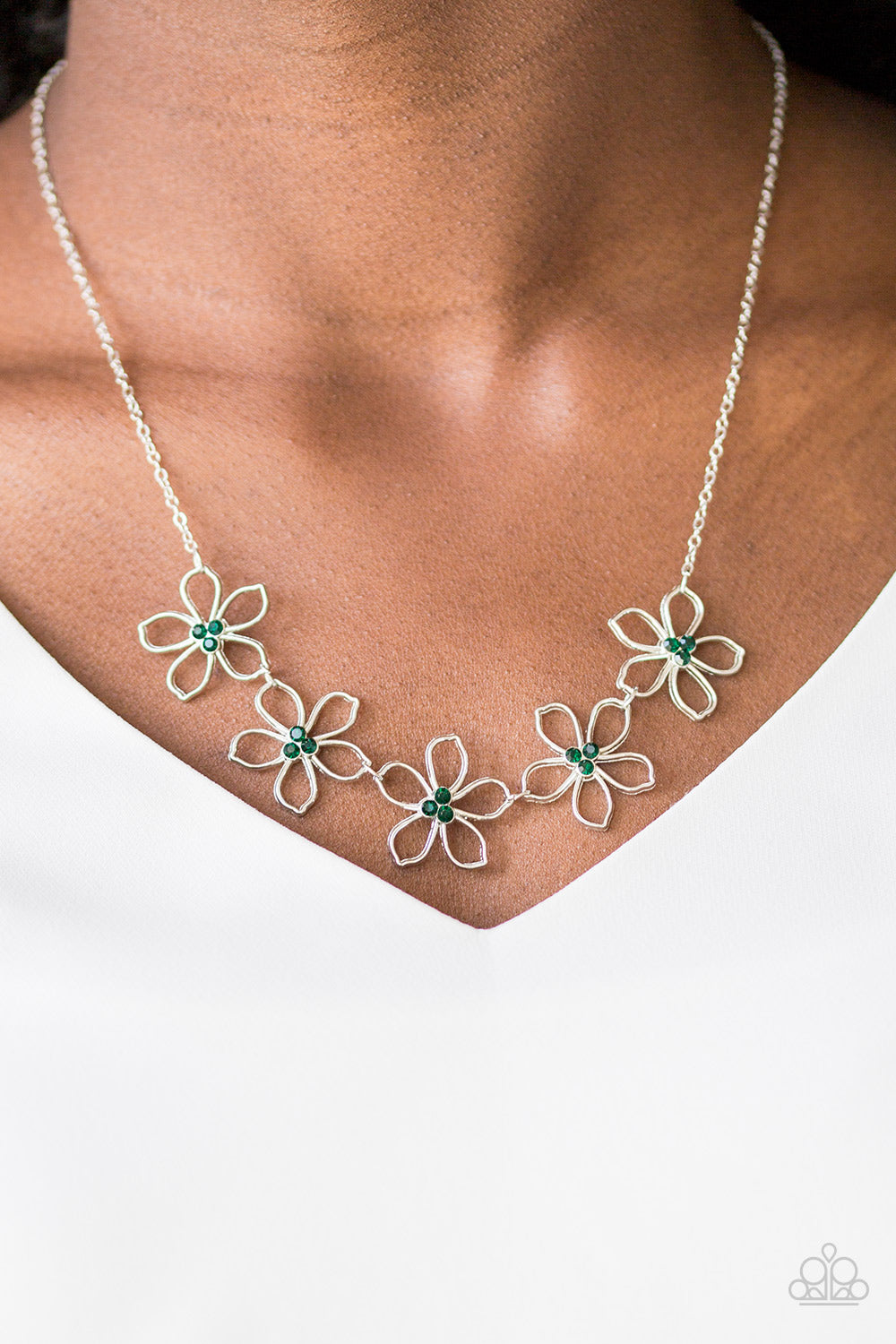 Hoppin Hibiscus - green - Paparazzi necklace