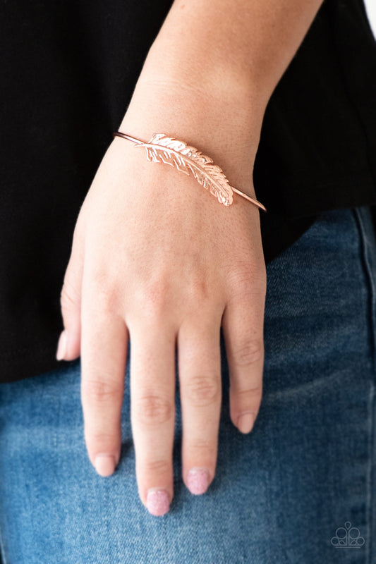 How Do you Like This Feather - copper - Paparazzi bracelet