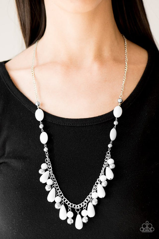 Hues She - white - Paparazzi Necklace
