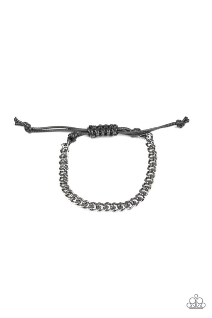 Hurrah - black - Paparazi MENS bracelet