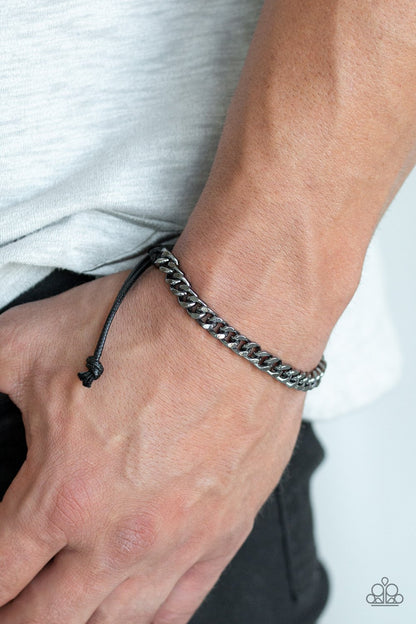 Hurrah-black-Paparazi mens bracelet