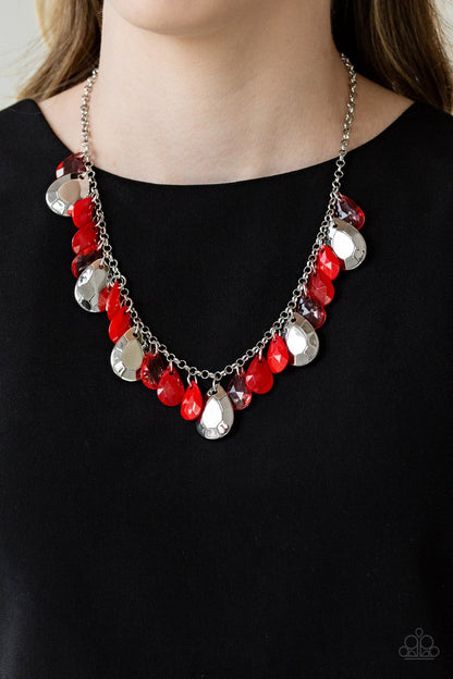 Hurricane Season-red-Paparazzi necklace