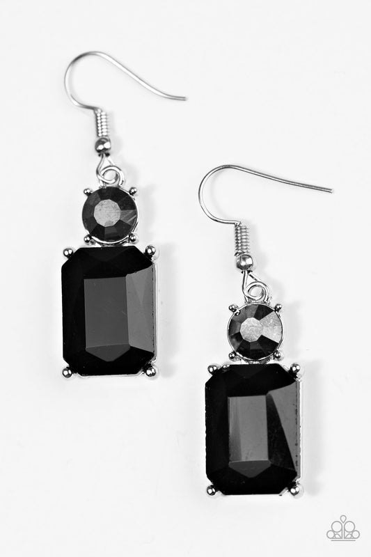 Hustle and Shine - Black - Paparazzi earrings