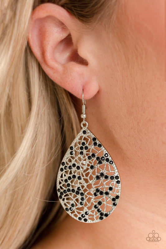 Hustle and Bustle-black-Paparazzi earrings