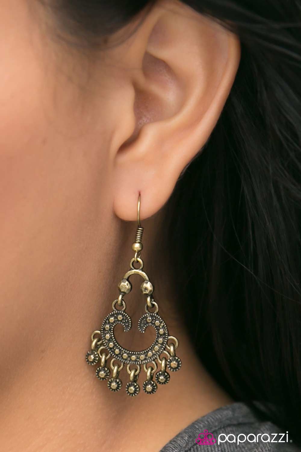 I Will Grant you Three Wishes - brass - Paparazzi earrings