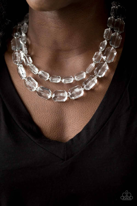 ICE Bank-white-Paparazzi necklace