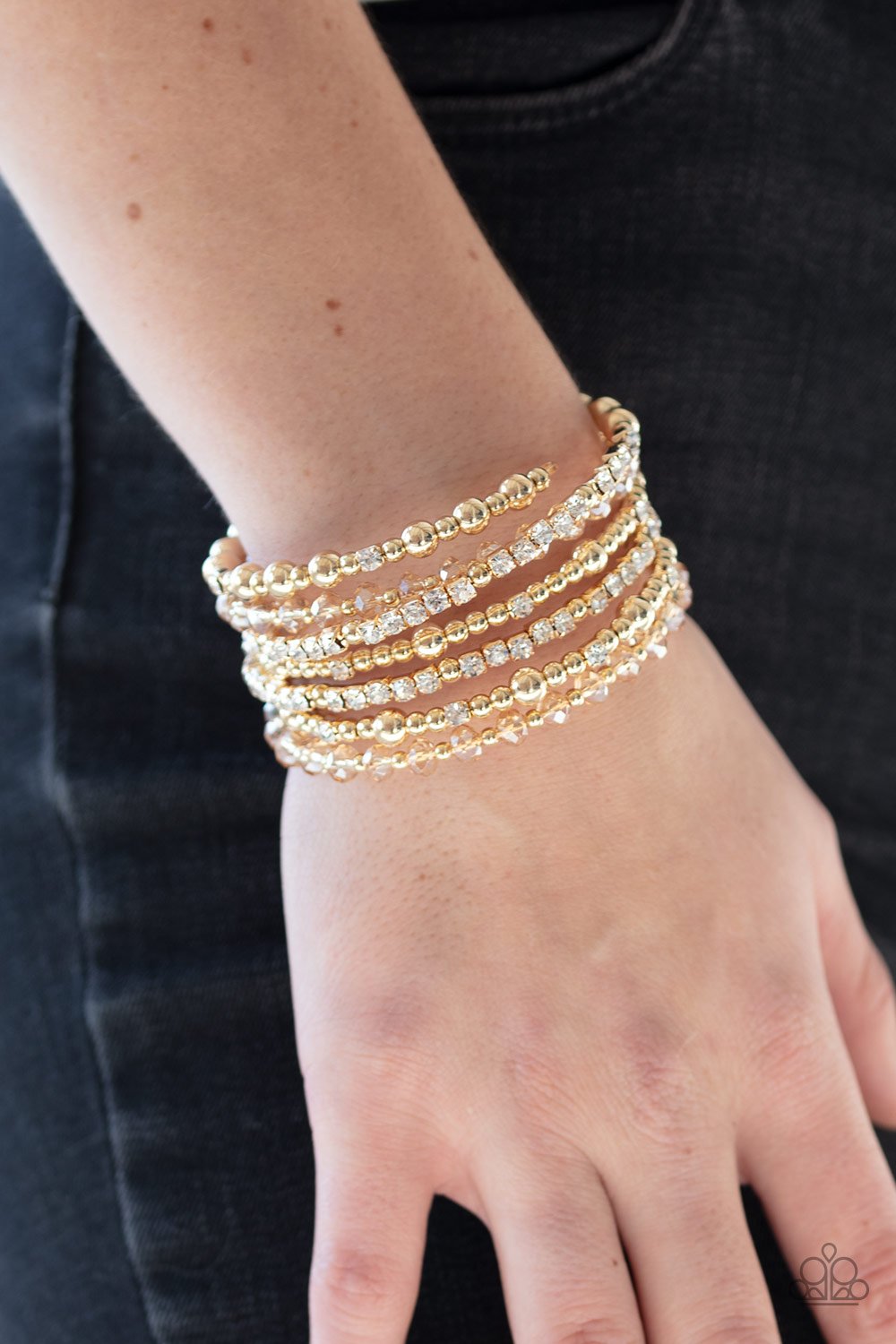 ICE Knowing You-gold-Paparazzi bracelet