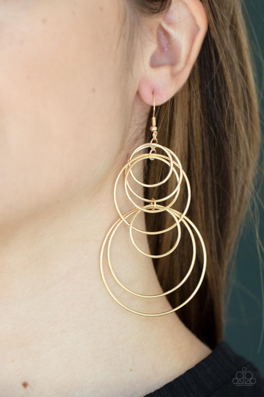 I Feel Dizzy - gold - Paparazzi earrings