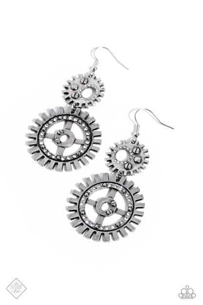 I Have a STEAMPUNK - white - Paparazzi earrings