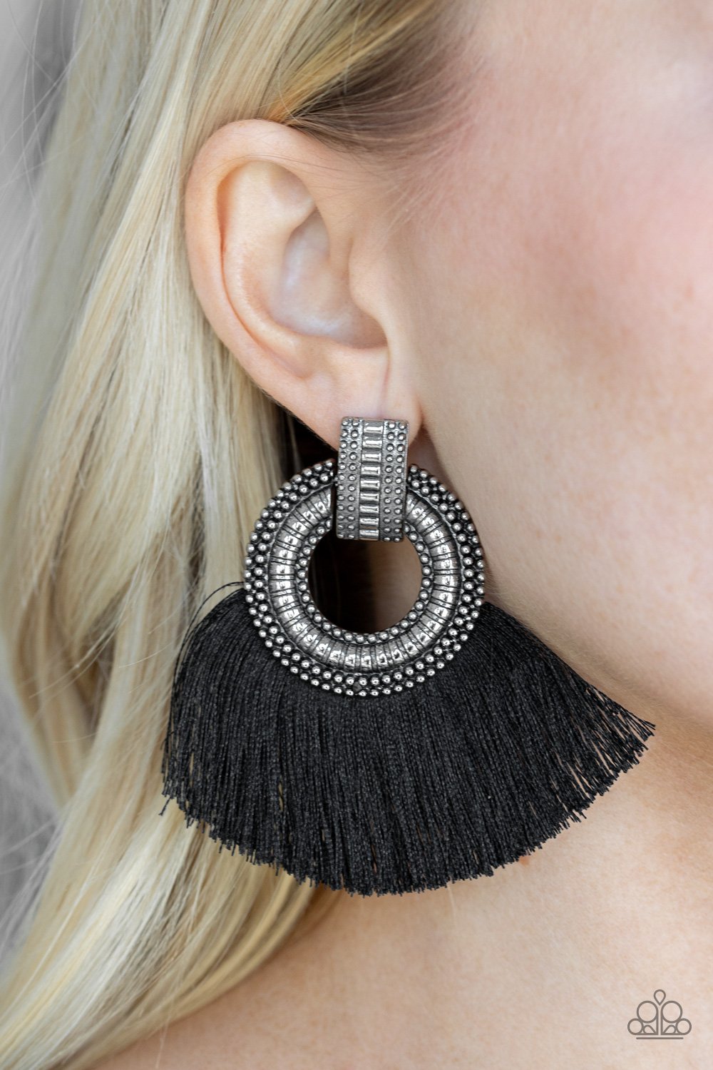I Am Spartacus-black-Paparazzi earrings