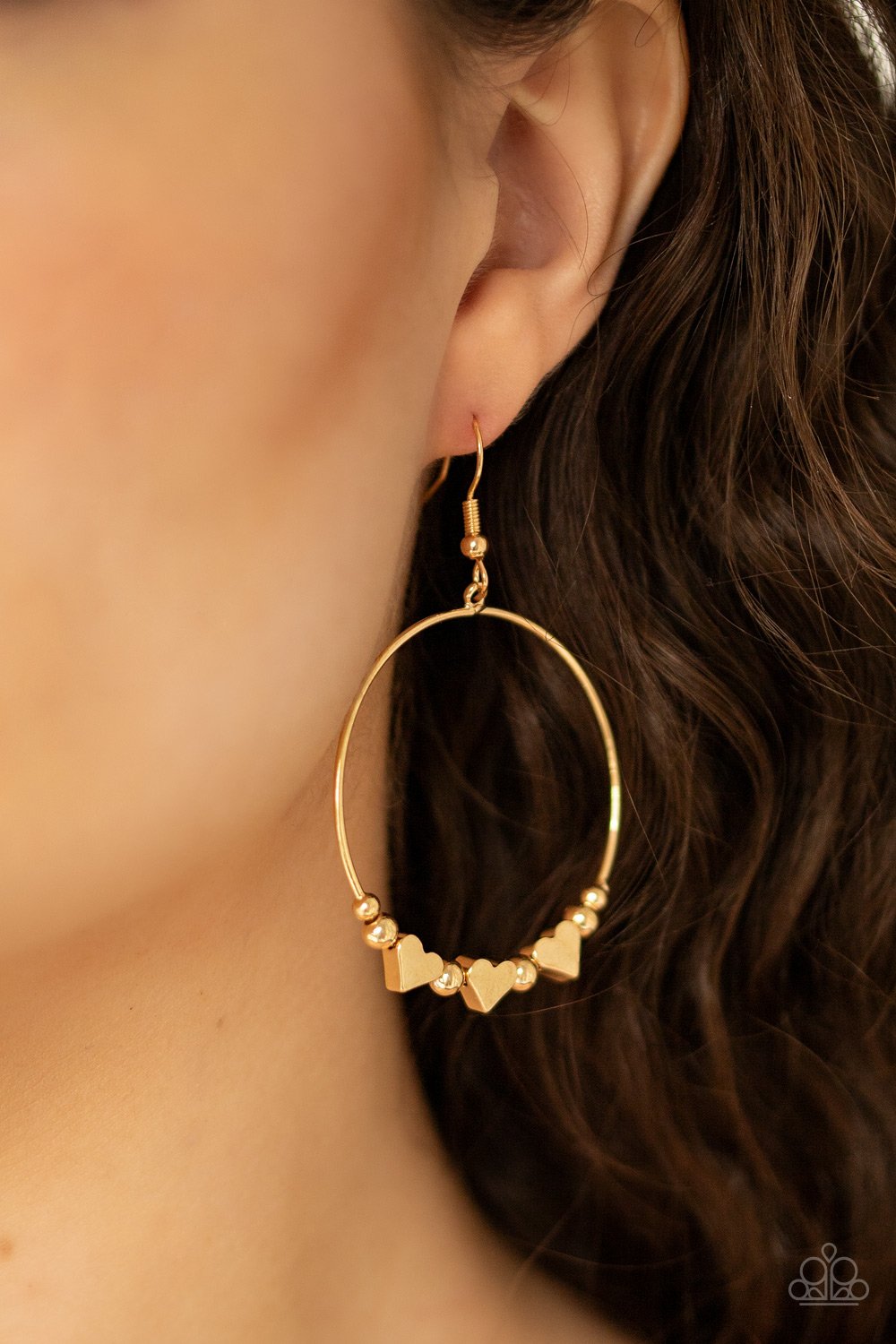 I Can't Heart You-gold-Paparazzi earrings