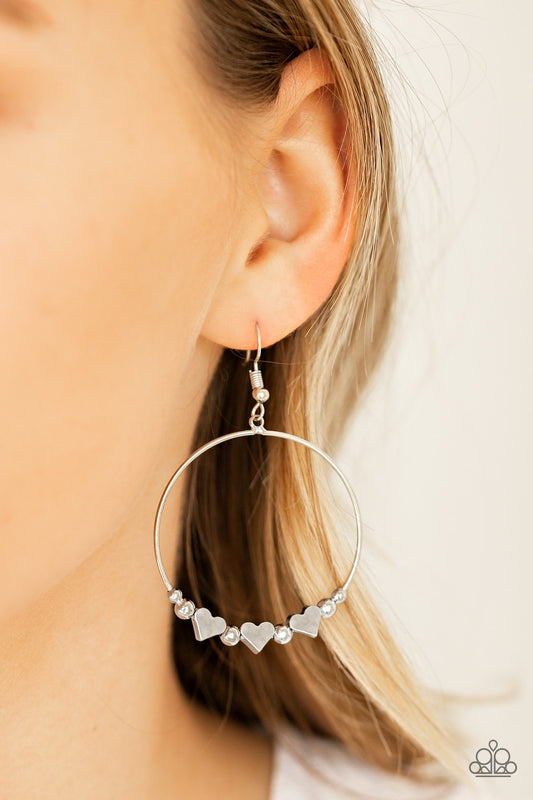 I Can't Heart You-silver-Paparazzi earrings