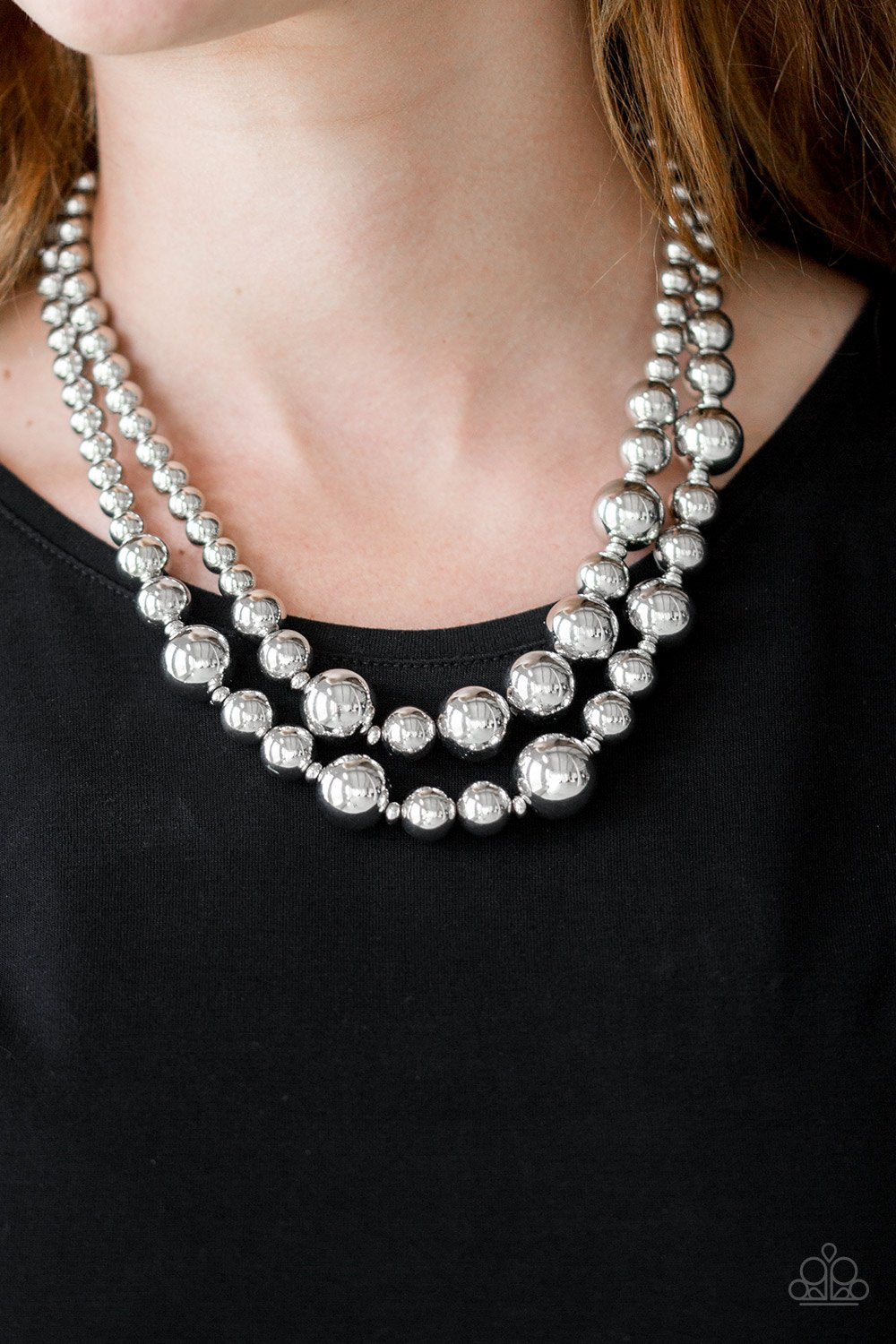 I Double Dare You-silver-Paparazzi necklace