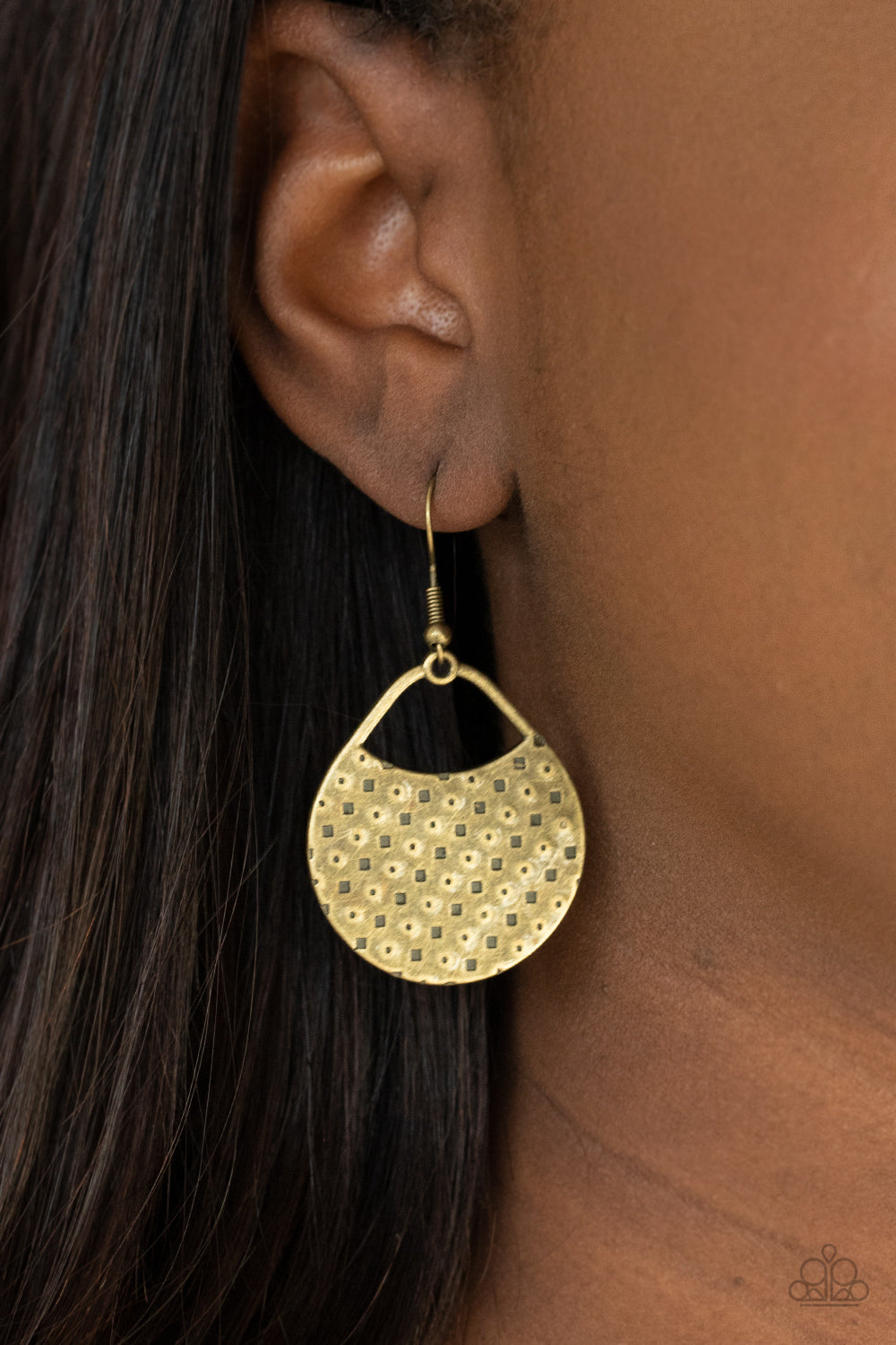 I'm Sensing A Pattern Here - brass - Paparazzi earrings
