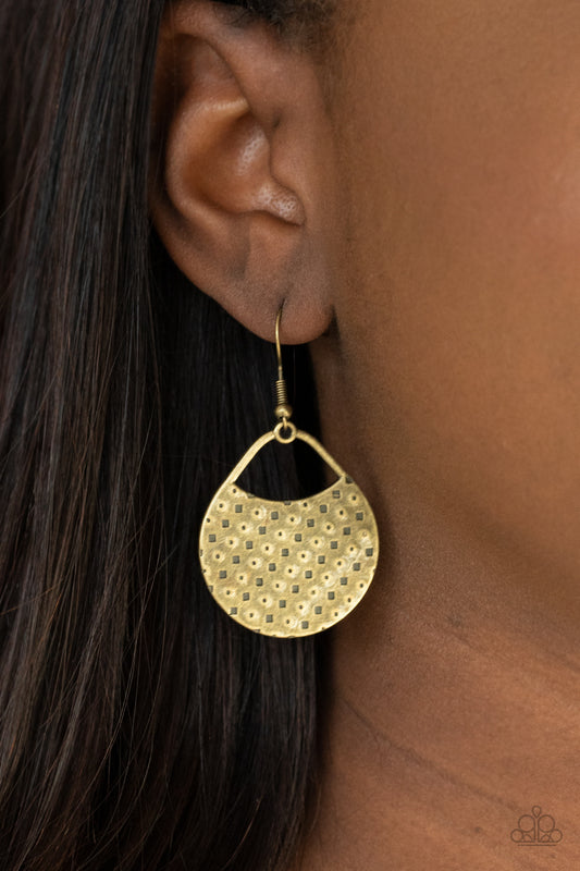 I'm Sensing A Pattern Here - brass - Paparazzi earrings
