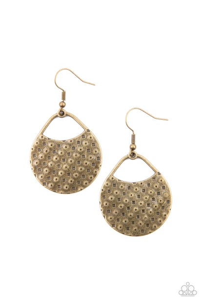I'm Sensing A Pattern Here - brass - Paparazzi earrings