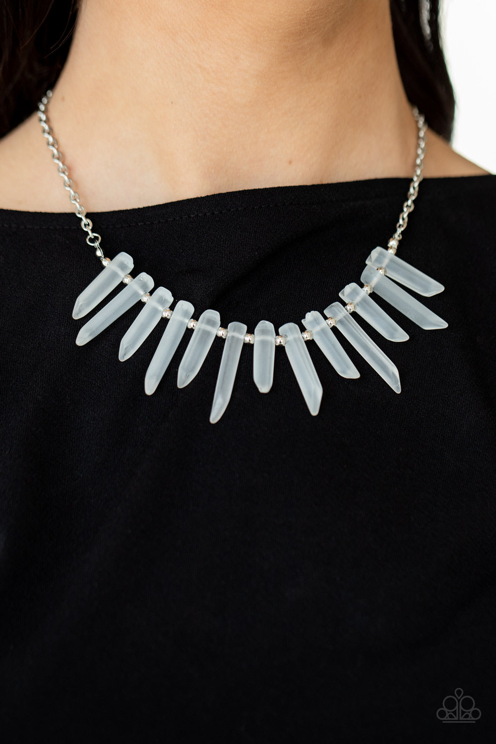 Ice Age Intensity​ - white - Paparazzi necklace