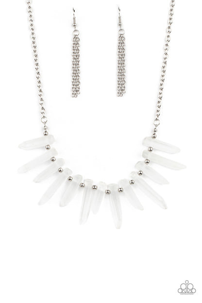 Ice Age Intensity​ - white - Paparazzi necklace