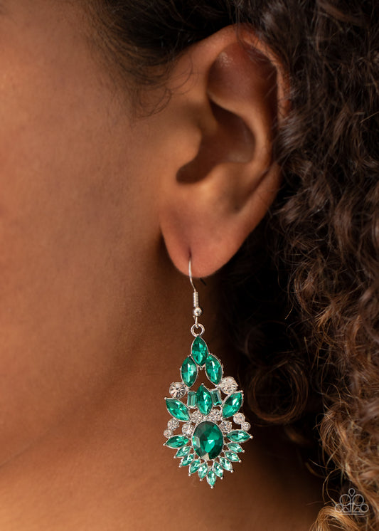 Ice Castle Couture - green - Paparazzi earrings