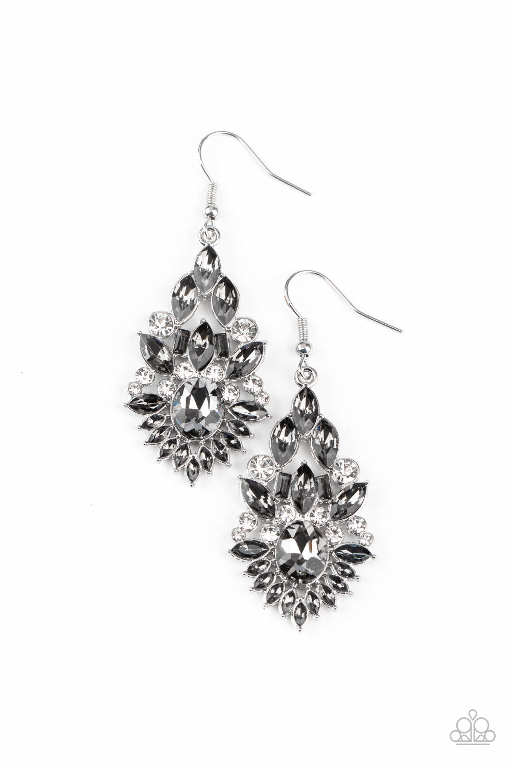 Ice Castle Couture - silver - Paparazzi earrings