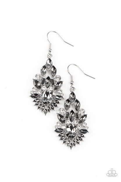 Ice Castle Couture - silver - Paparazzi earrings