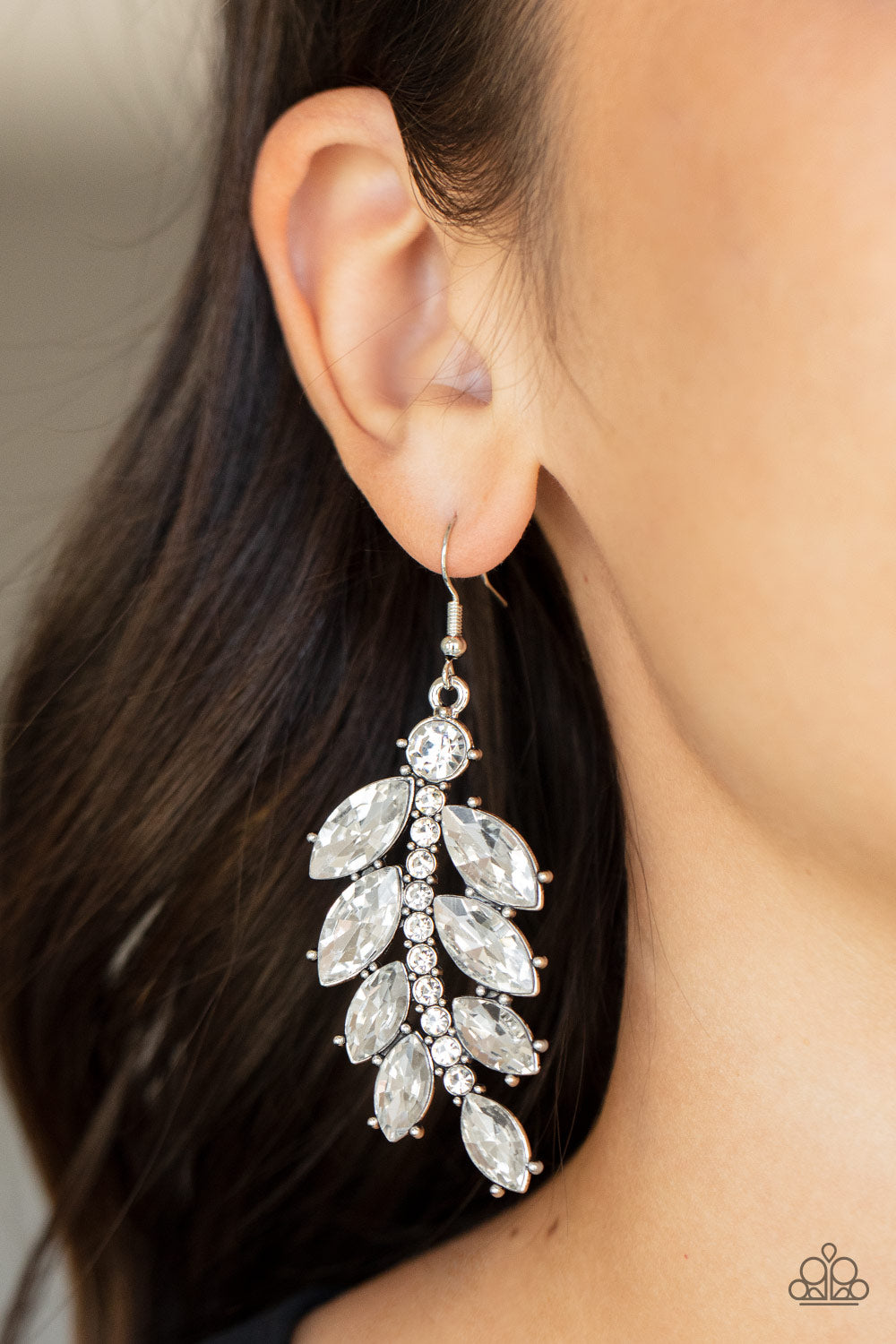 Ice Garden Gala - white - Paparazzi earrings