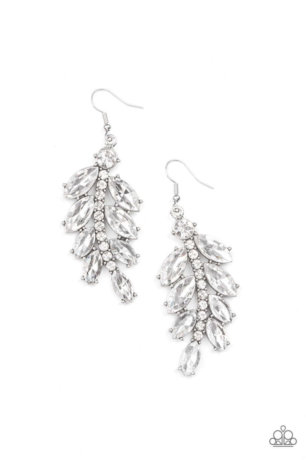 Ice Garden Gala - white - Paparazzi earrings