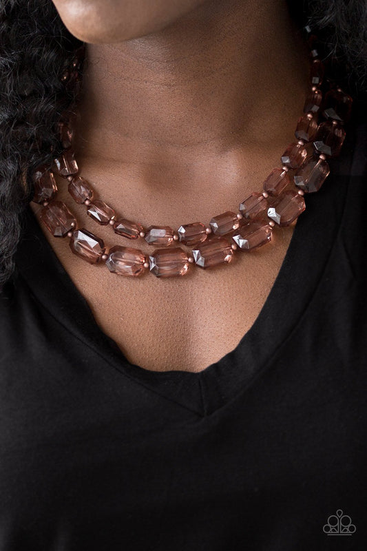 Ice Bank-copper-Paparazzi necklace