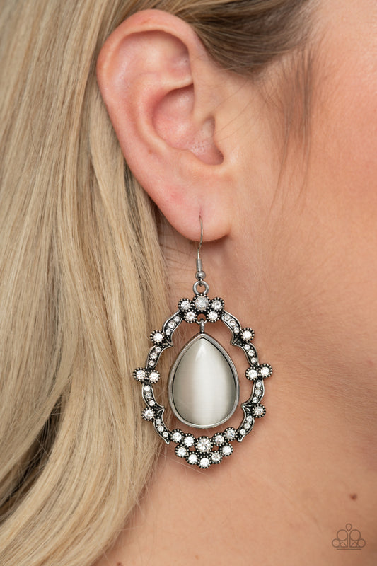 Icy Eden - white - Paparazzi earrings
