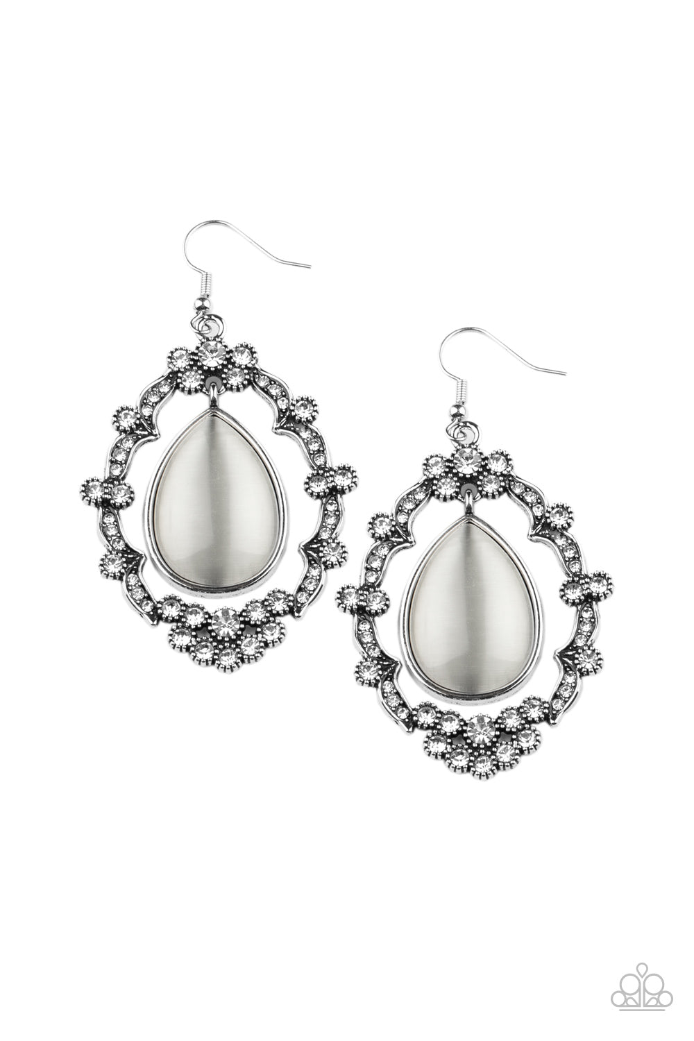 Icy Eden - white - Paparazzi earrings