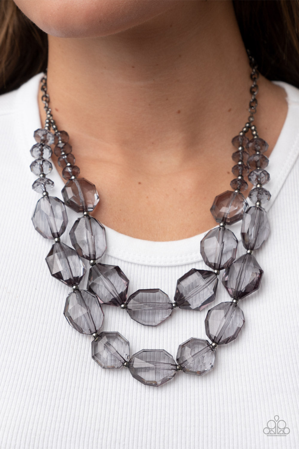 Icy Illumination - black - Paparazzi necklace