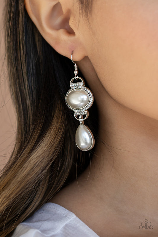 Icy Shimmer - white - Paparazzi earrings