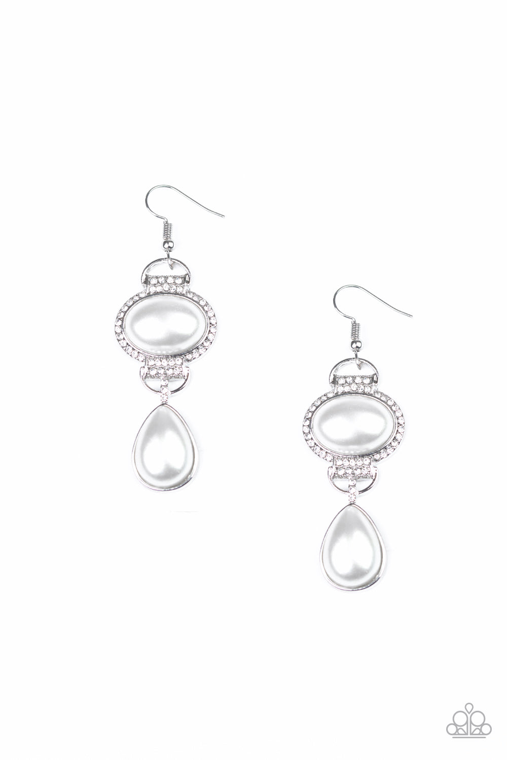 Icy Shimmer - white - Paparazzi earrings