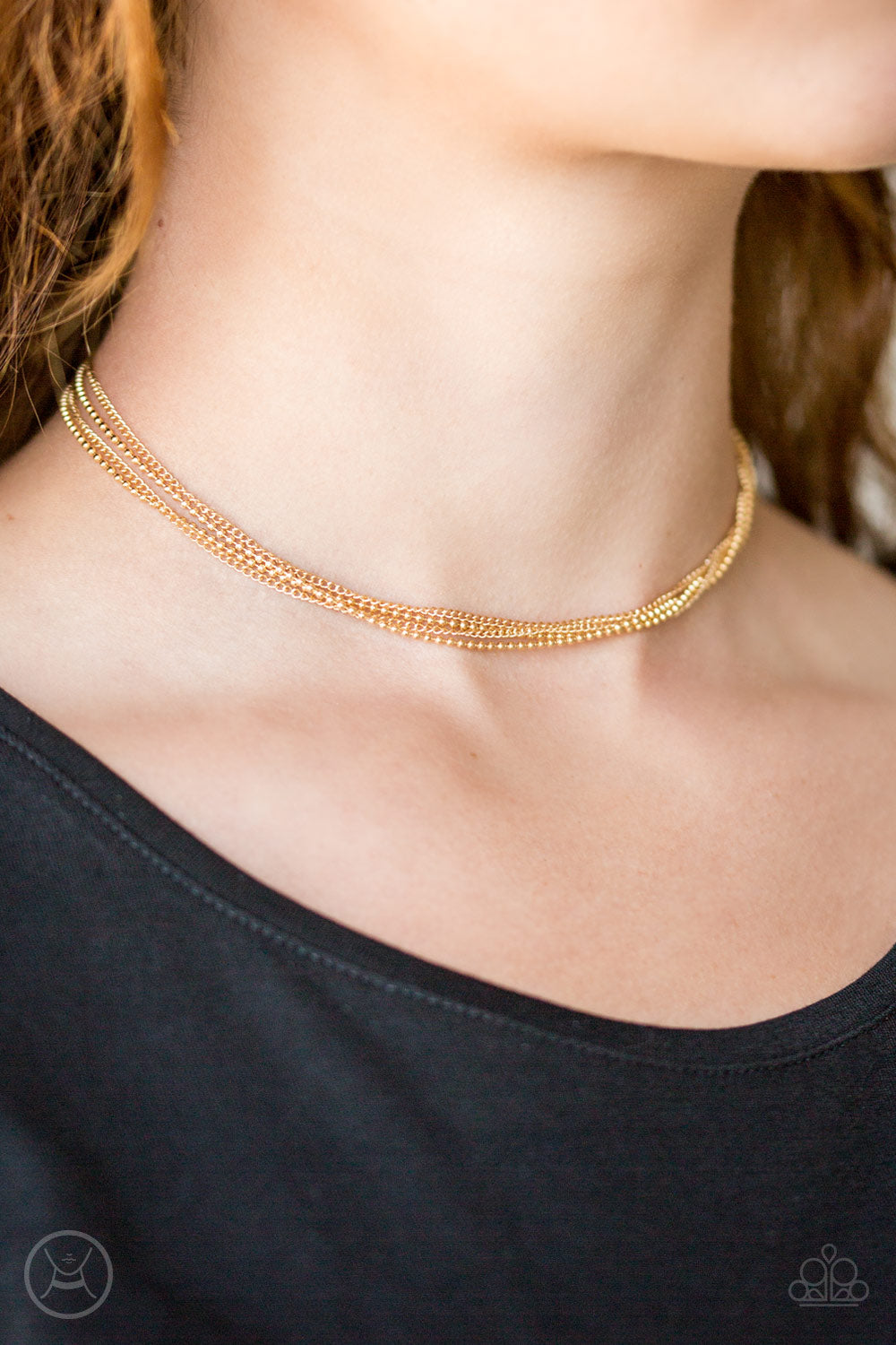If you Dare - gold - Paparazzi CHOKER  necklace